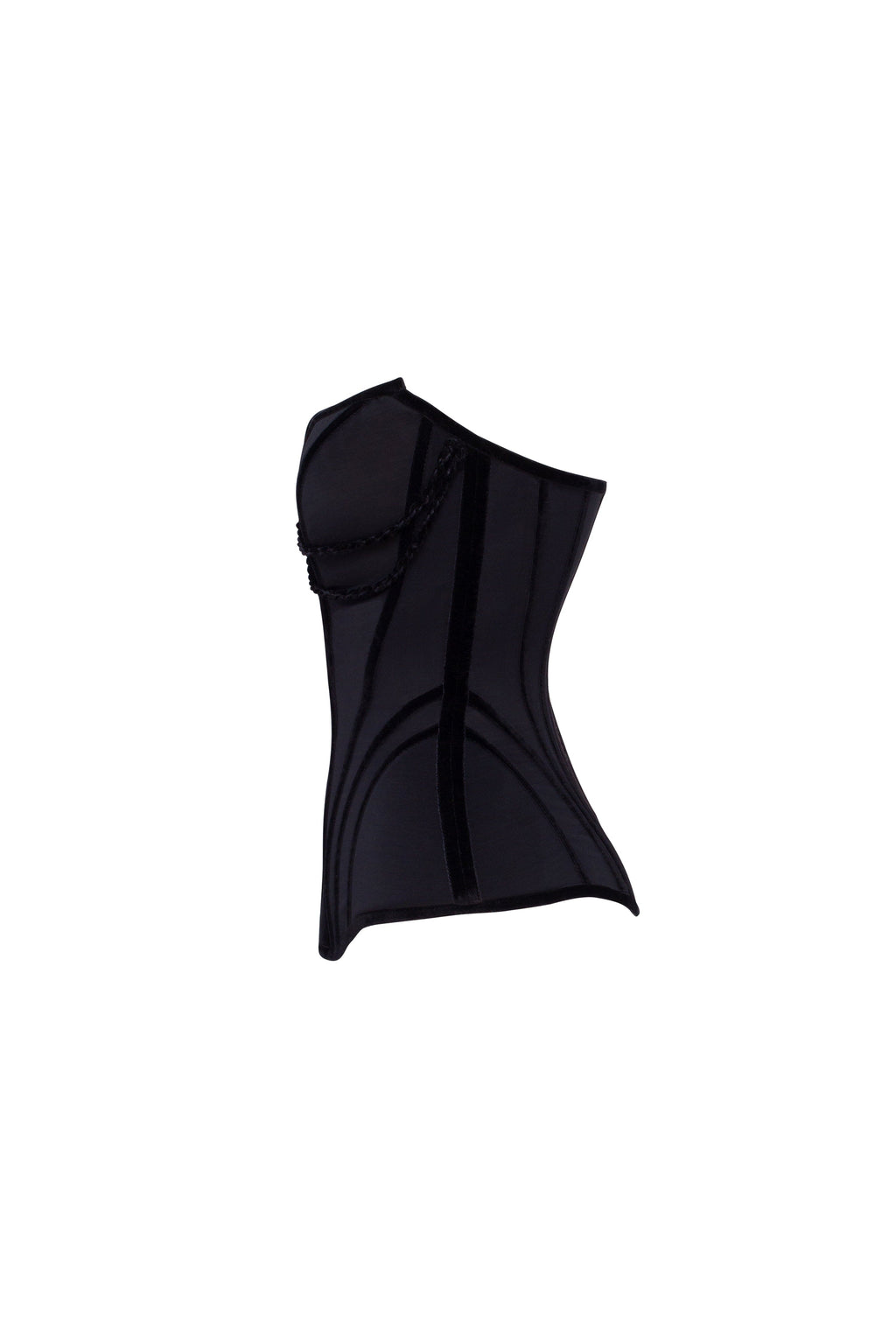 Half Moon Strapless Sculpt Black Corset Top