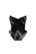 Black White Big Bow Corset Top