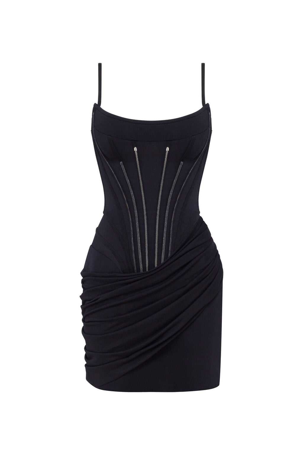 Straight Neck Hidden Hook Night Out Dress