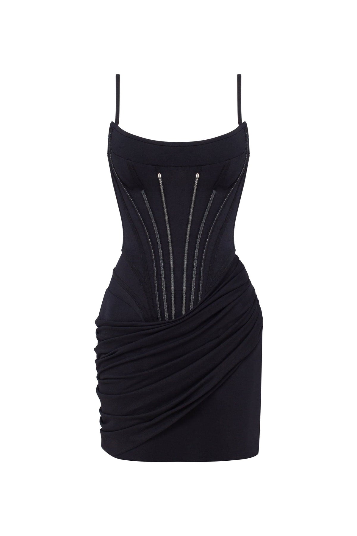 Straight Neck Hidden Hook Night Out Dress