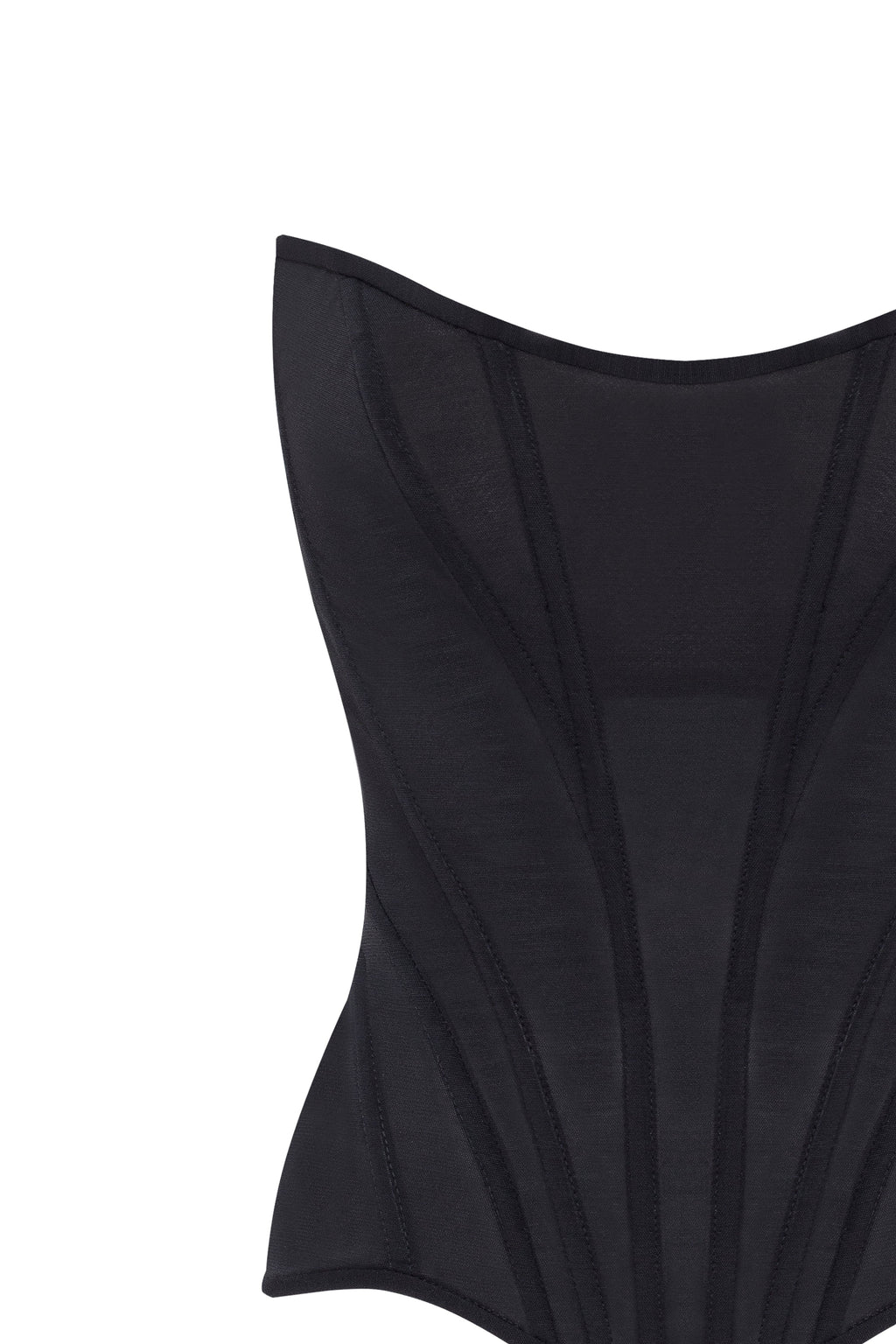 Boned Support Shaping Fitted Black Corset Top