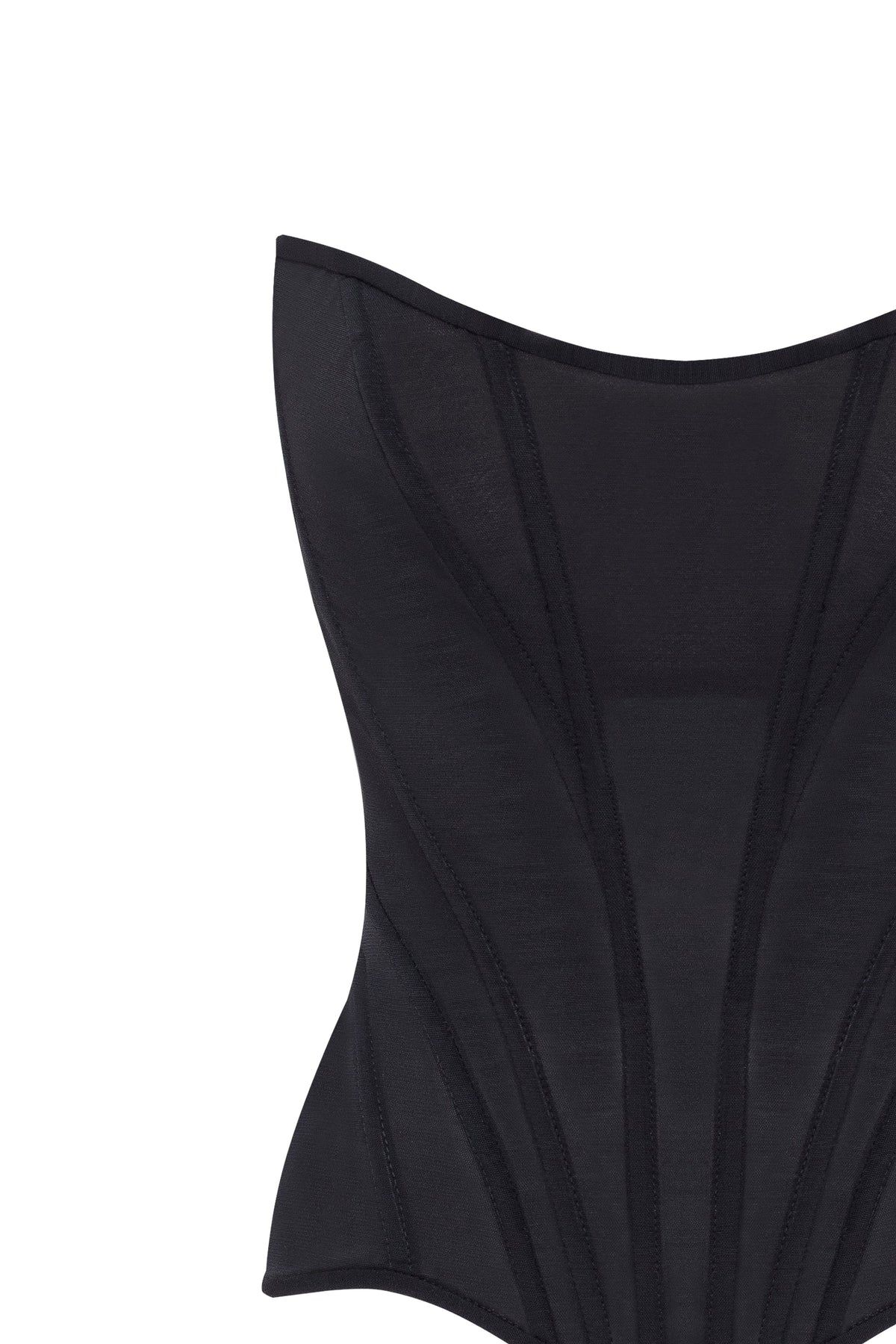 Boned Support Shaping Fitted Black Corset Top