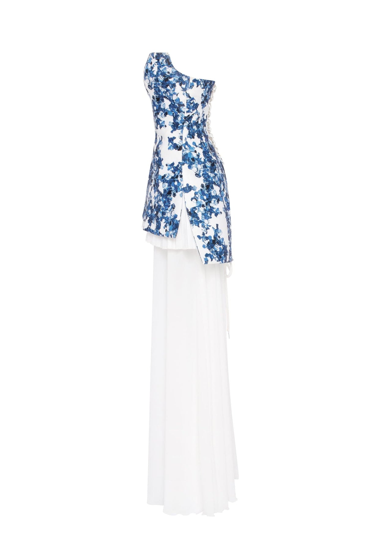 Mini-Maxi Switch Elegant Blue Floral Dress