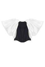 Black White Drop-Waist Satin Corset