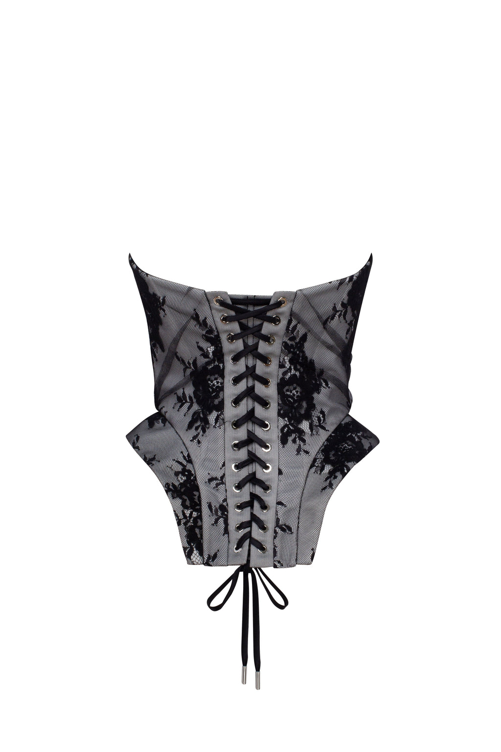 Black White Big Bow Corset Top