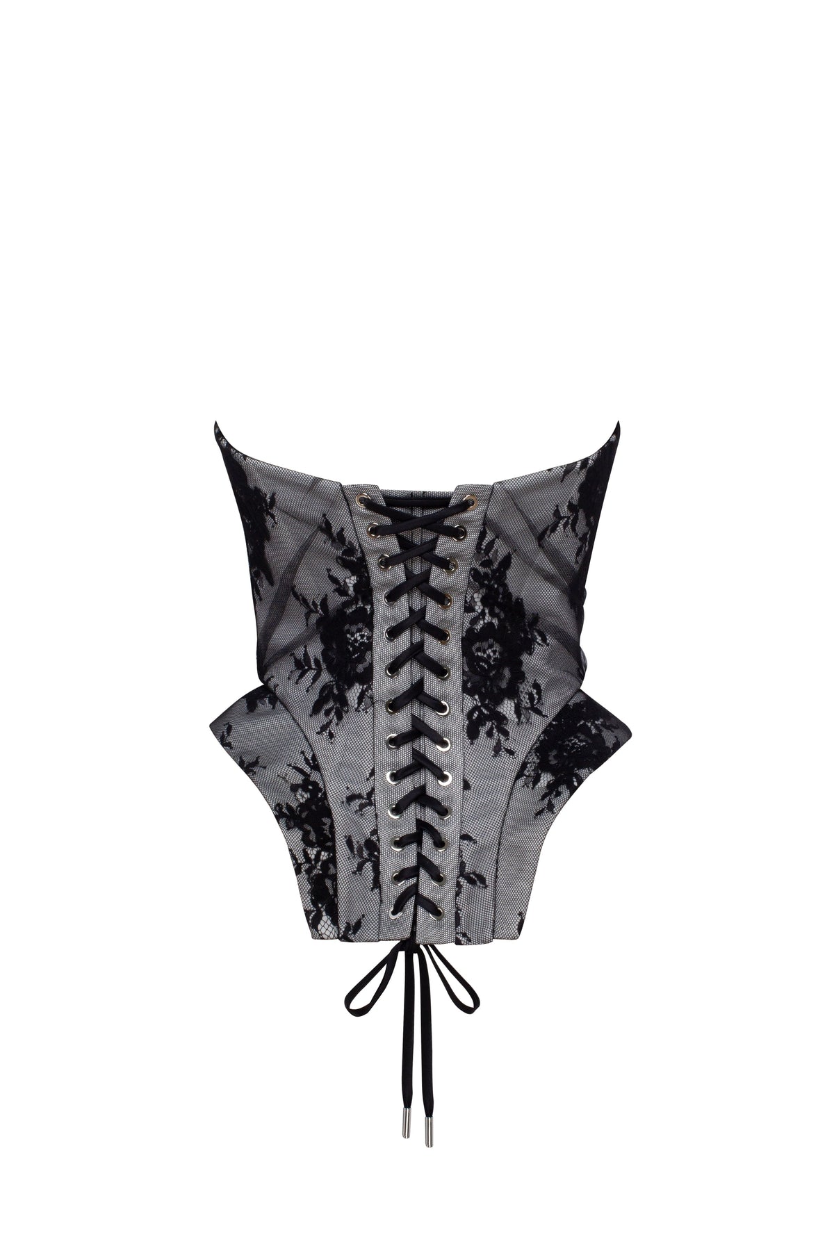 Black White Big Bow Corset Top