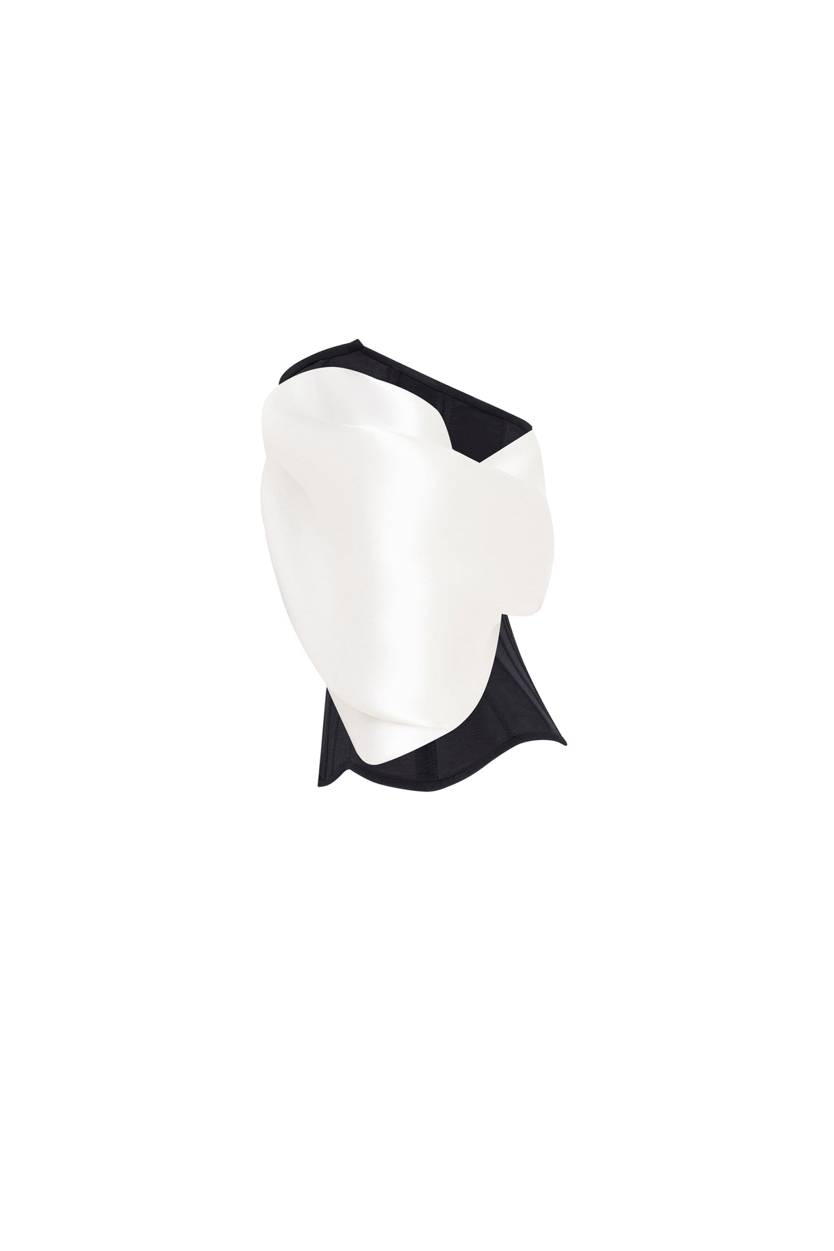 Black White Drop-Waist Satin Corset