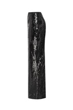 Flared Hem Sparkle Black Sequin Skirt