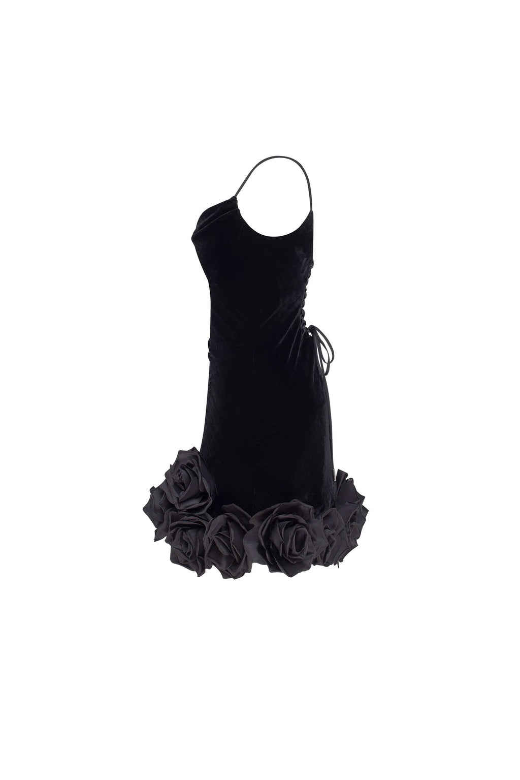 Black Velvet Heart Neck Corset Mini Dress