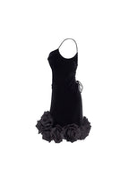 Black Velvet Heart Neck Corset Mini Dress