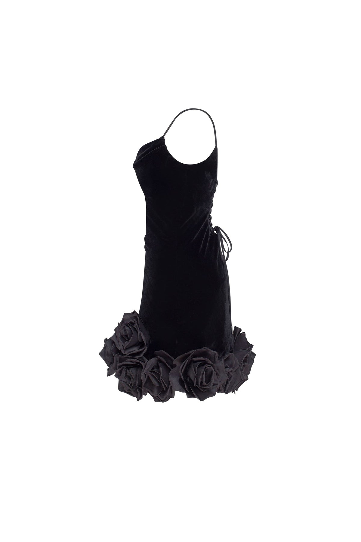 Black Velvet Heart Neck Corset Mini Dress