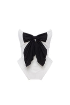 White Taffeta Geometric Bow Corset Top