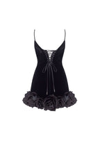 Black Velvet Heart Neck Corset Mini Dress