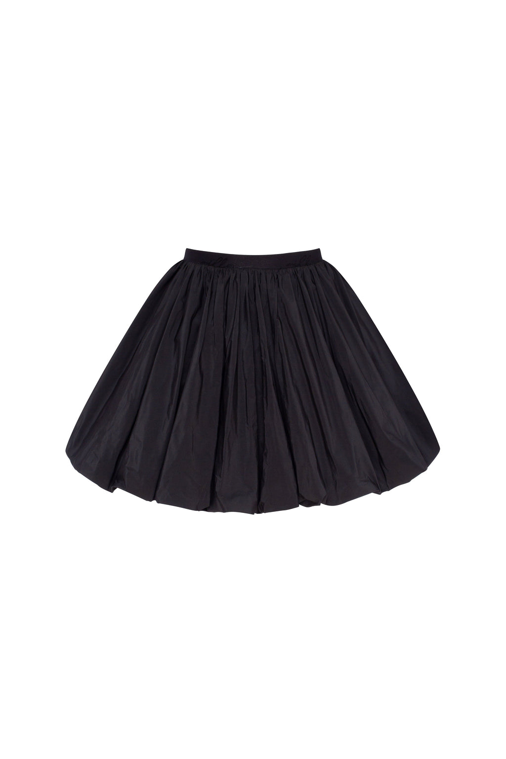 Black Taffeta Voluminous Balloon Mini Skirt