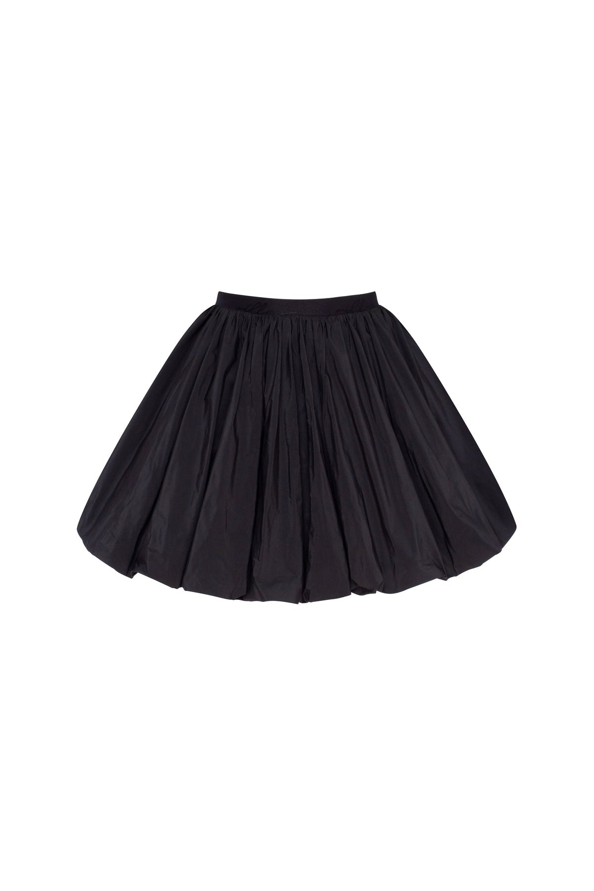 Black Taffeta Voluminous Balloon Mini Skirt