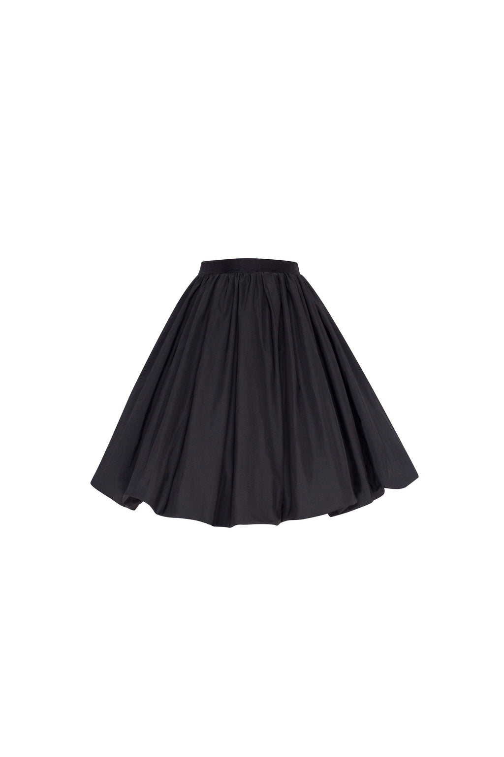 Black Taffeta Voluminous Balloon Mini Skirt