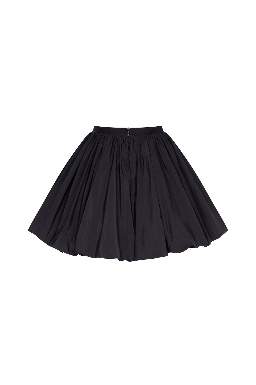 Black Taffeta Voluminous Balloon Mini Skirt
