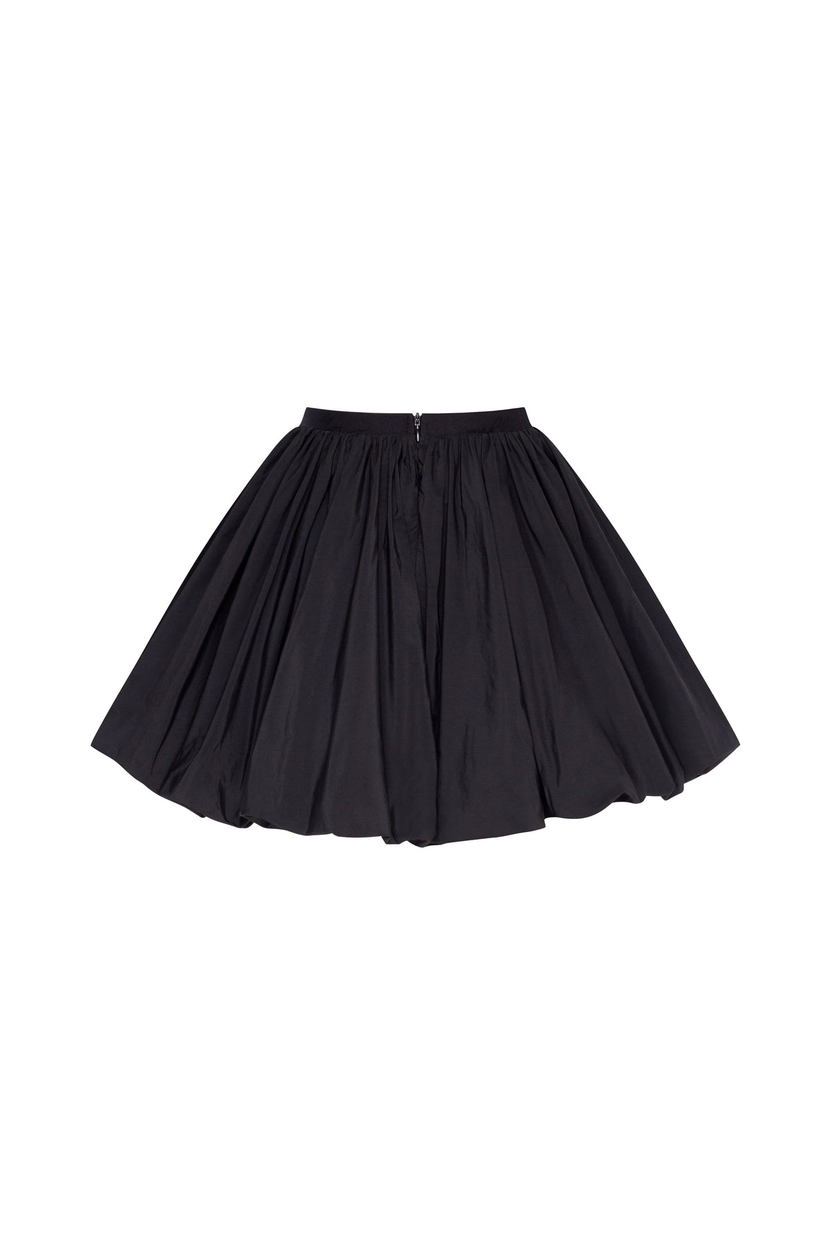 Black Taffeta Voluminous Balloon Mini Skirt