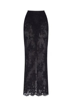 Black Floral Sheer High Waist Maxi Skirt