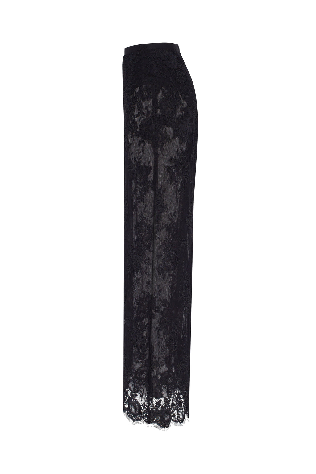 Black Floral Sheer High Waist Maxi Skirt