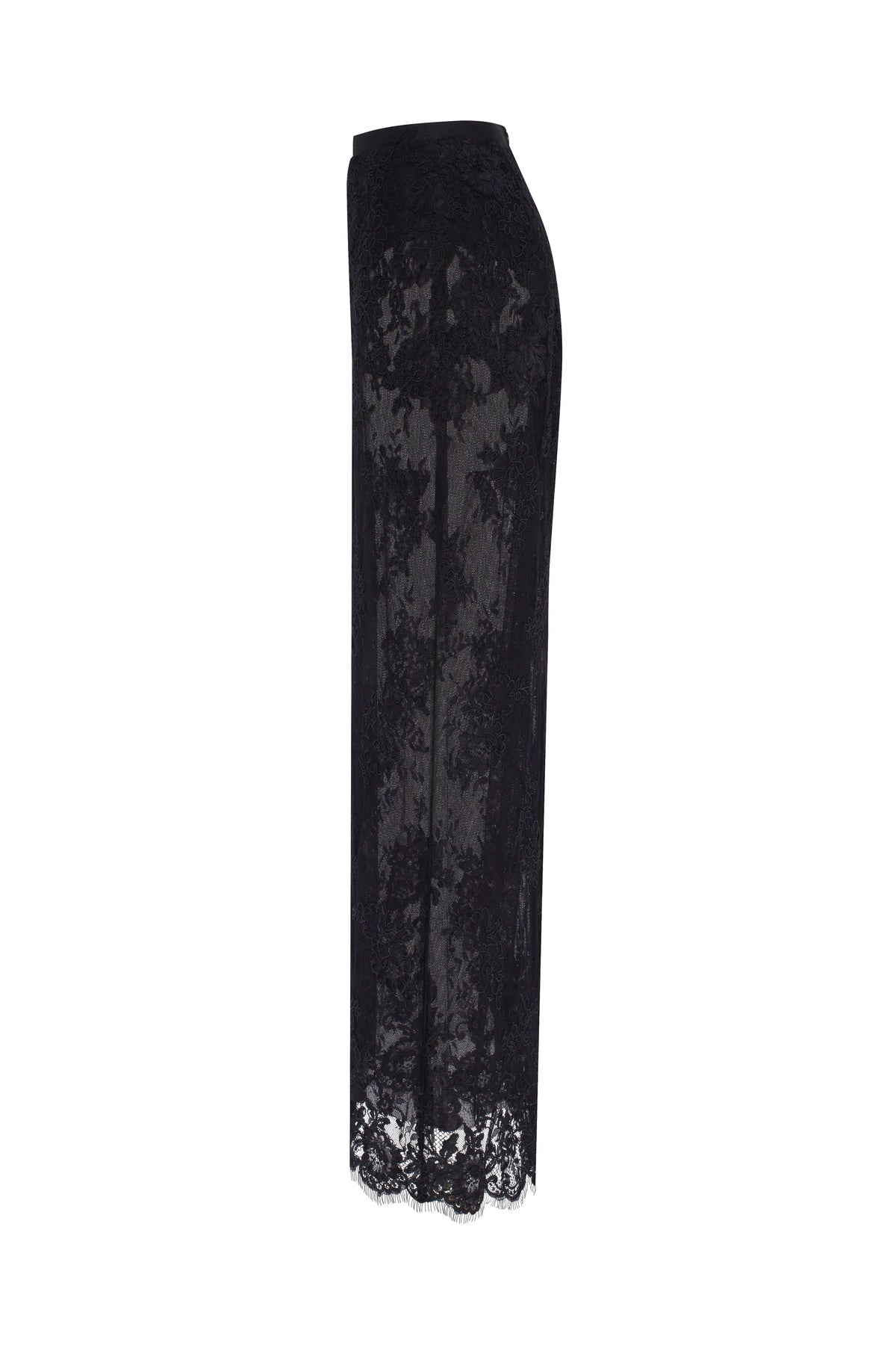 Black Floral Sheer High Waist Maxi Skirt