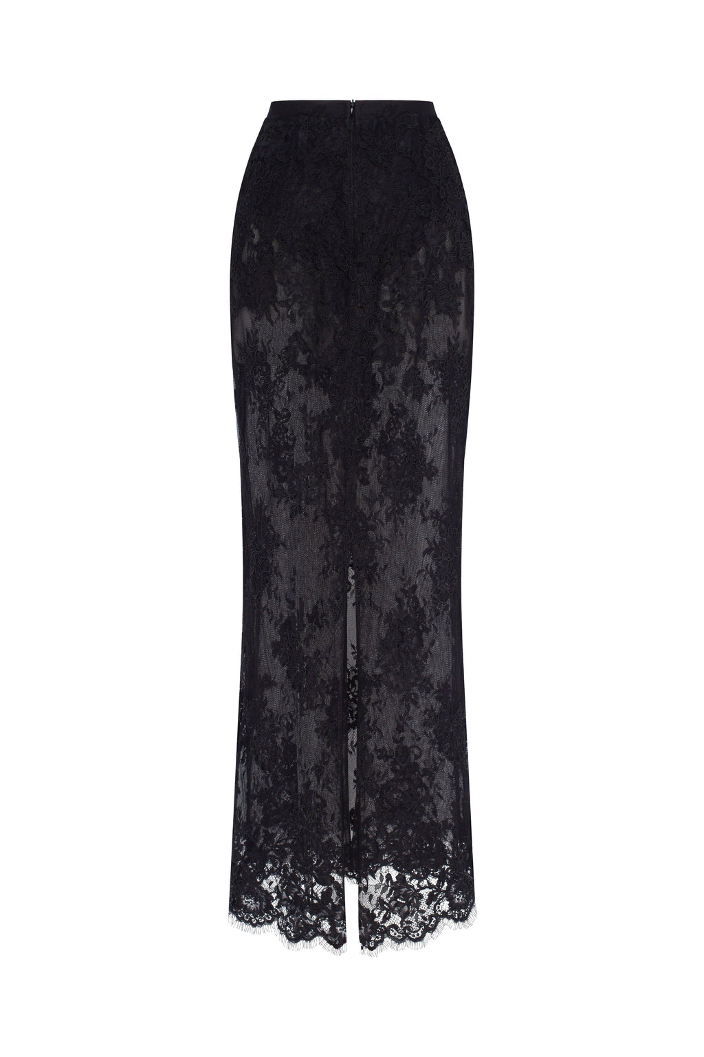 Black Floral Sheer High Waist Maxi Skirt