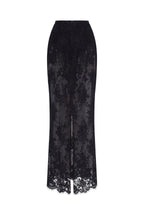 Black Floral Sheer High Waist Maxi Skirt