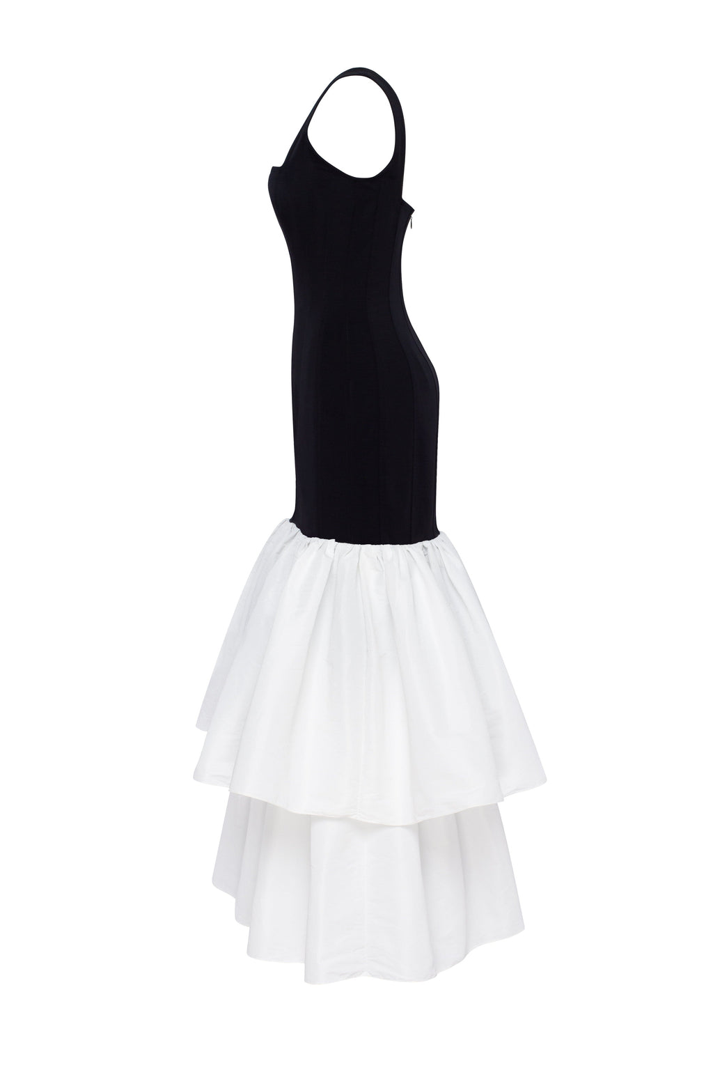 Wide Strap Fitted Detachable Ruffle Dress
