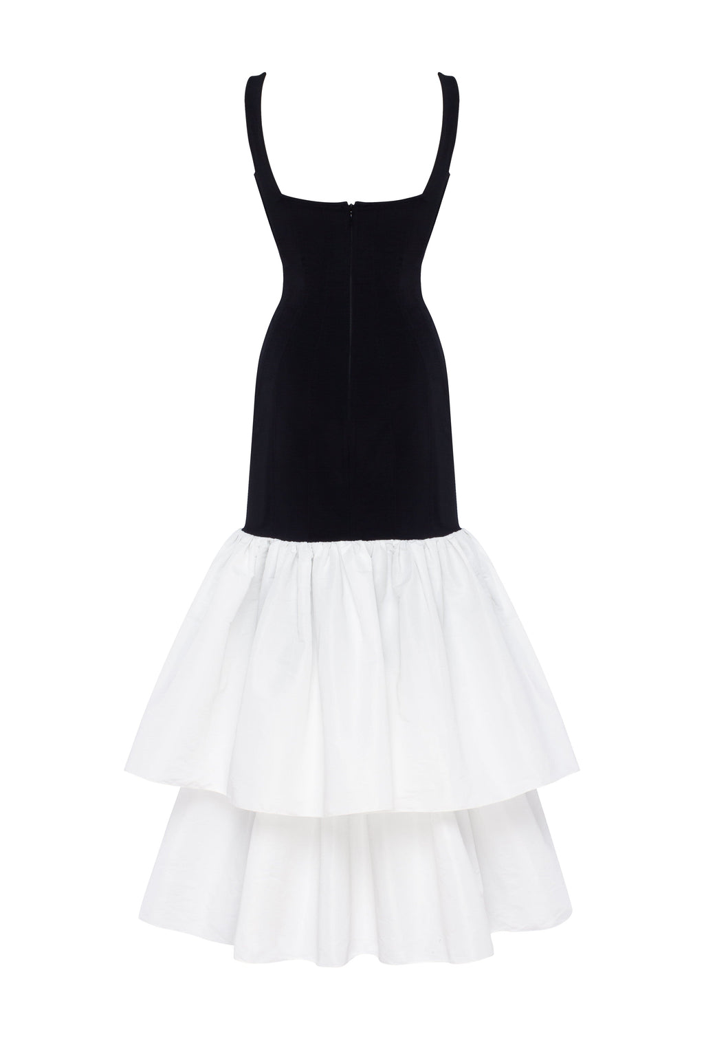 Wide Strap Fitted Detachable Ruffle Dress