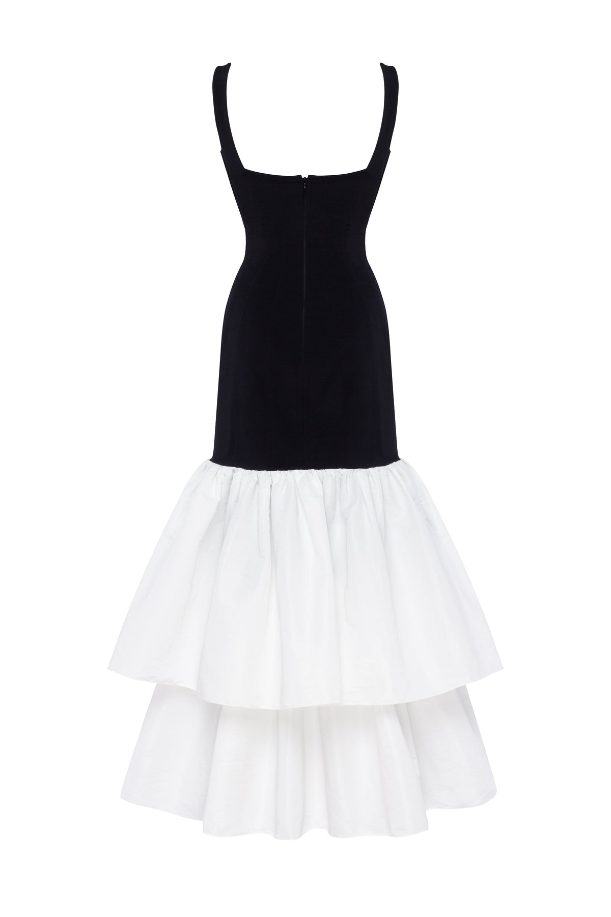 Wide Strap Fitted Detachable Ruffle Dress