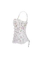 Lace-Trim Bow Lace-Up Romantic Corset