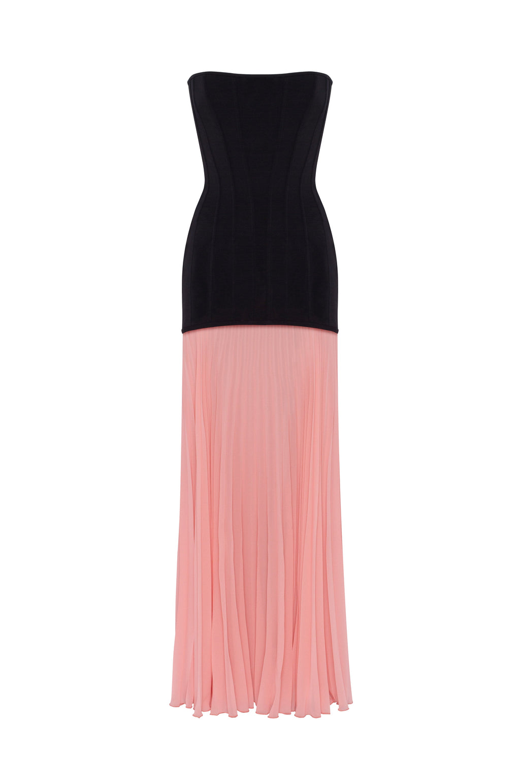 Black Pink Two-Piece Strapless Dress