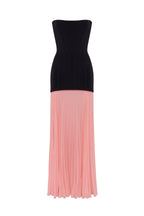 Black Pink Two-Piece Strapless Dress