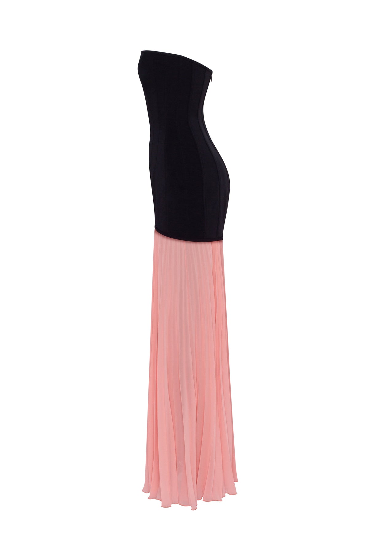 Black Pink Two-Piece Strapless Dress