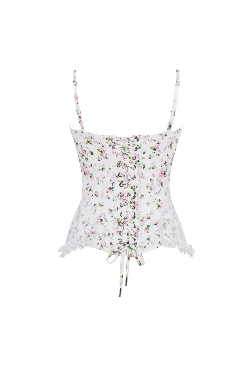 Lace-Trim Bow Lace-Up Romantic Corset