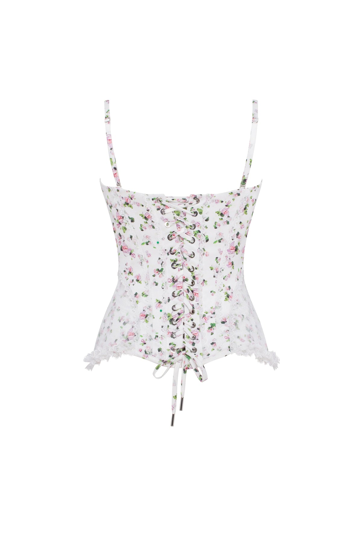 Lace-Trim Bow Lace-Up Romantic Corset