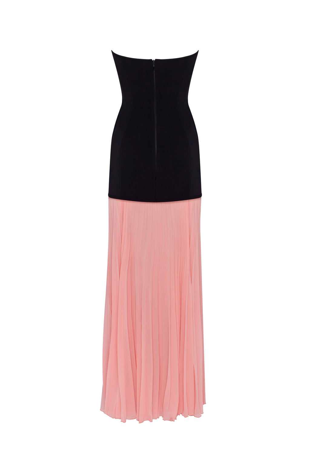 Black Pink Two-Piece Strapless Dress