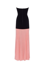 Black Pink Two-Piece Strapless Dress