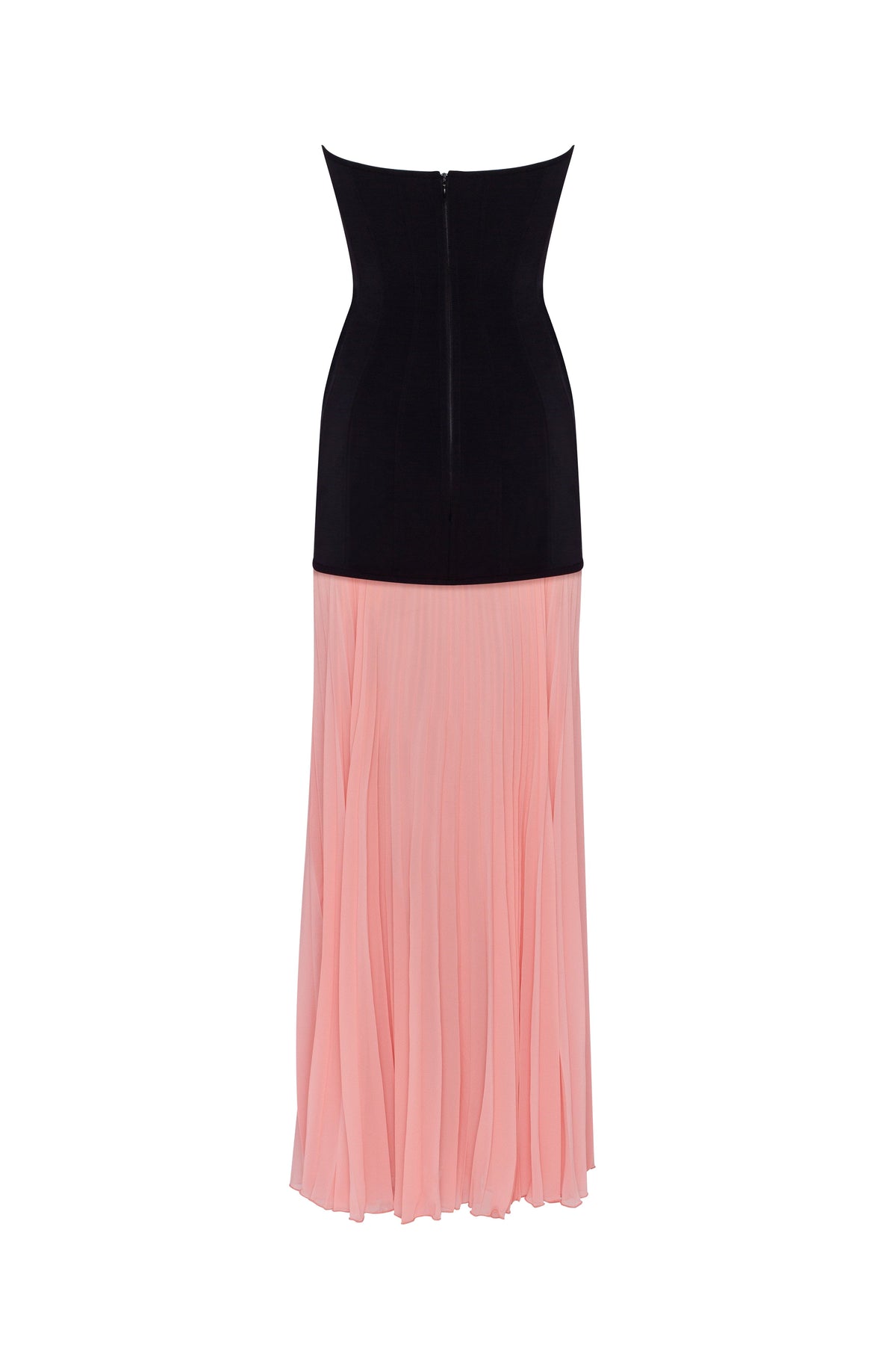 Black Pink Two-Piece Strapless Dress