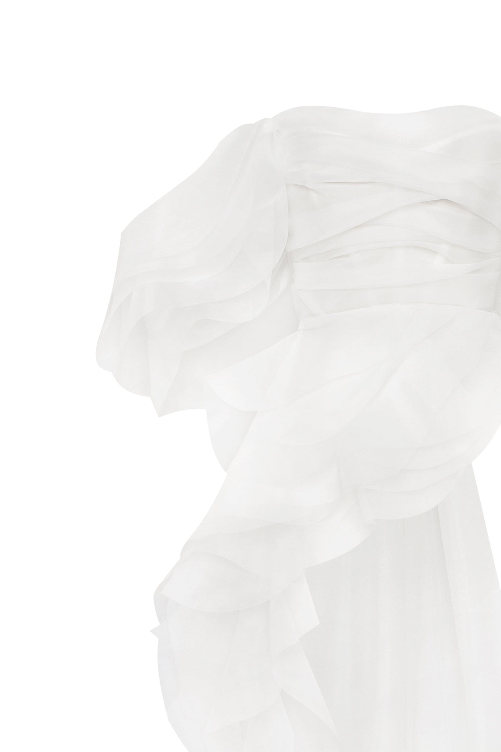 Gathered Waist Straight Neck Bow White Top