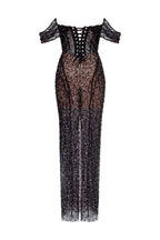 Sequin Lace Fitted Maxi Dress