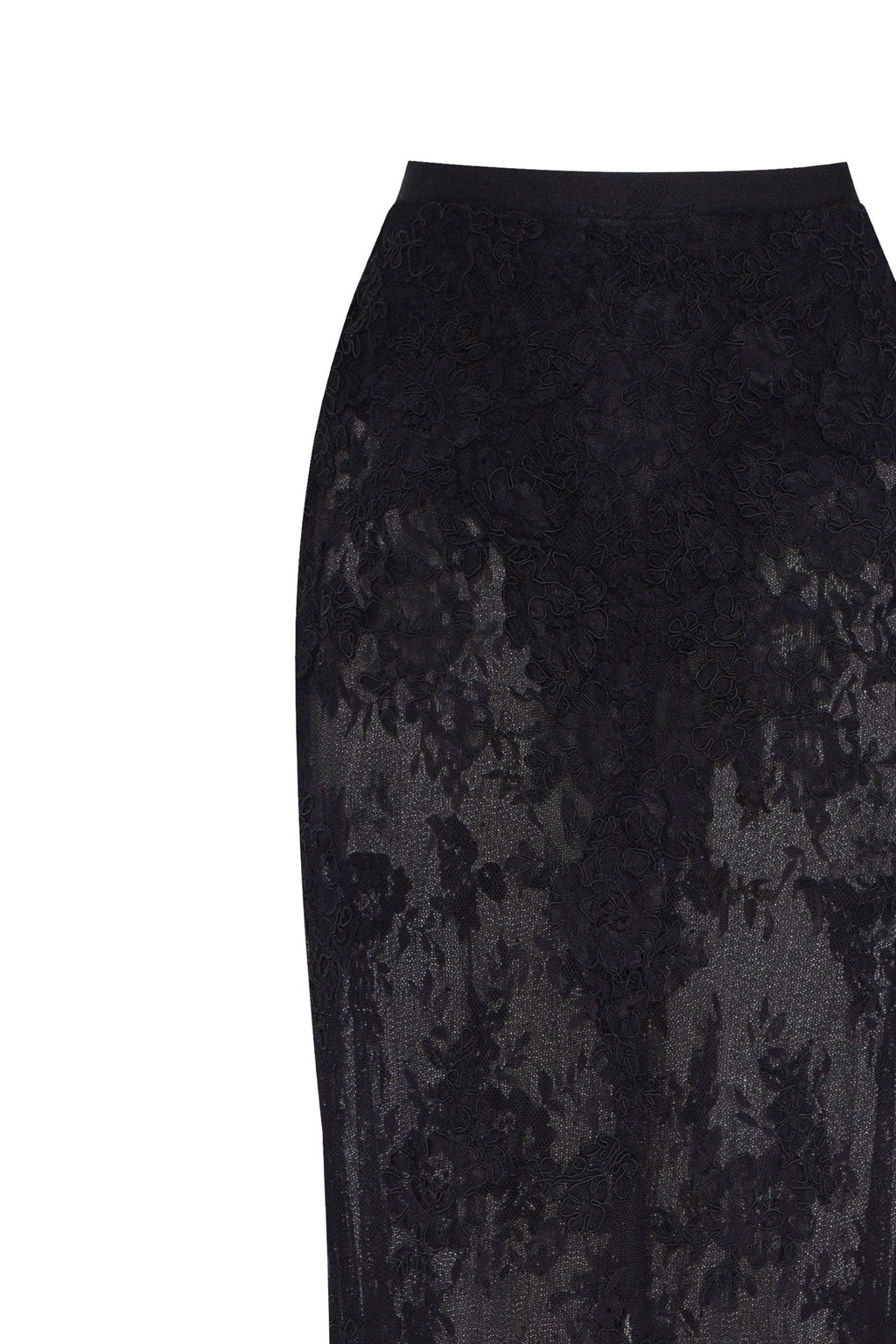 Black Floral Sheer High Waist Maxi Skirt