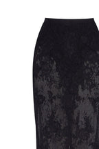 Black Floral Sheer High Waist Maxi Skirt