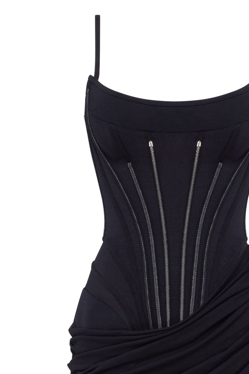 Straight Neck Hidden Hook Night Out Dress