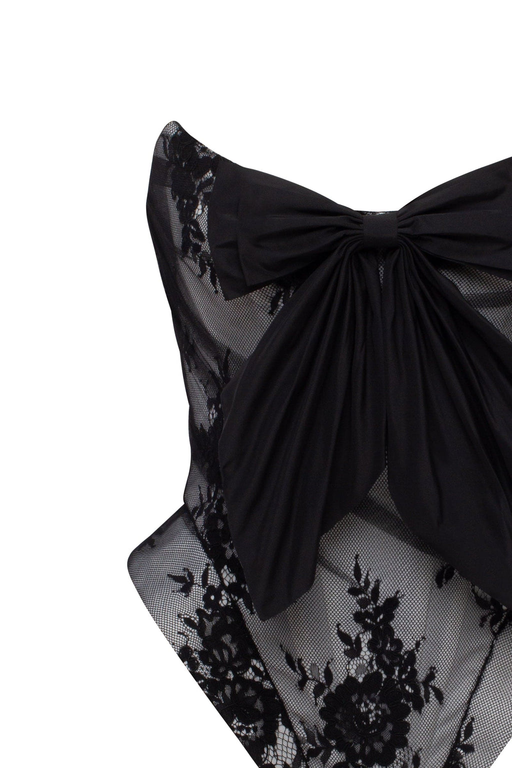 Black White Big Bow Corset Top