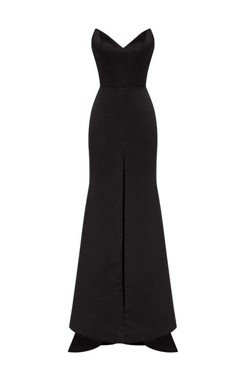 Black Elegant strapless trumpet evening gown - Milla