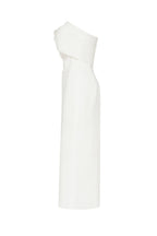 Ivory Classy midi dress with open neckline - Milla