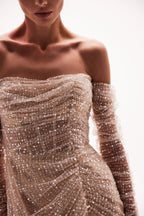 Spectacular sequined maxi dress in gold - Milla