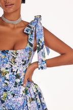Blue Hydrangea strapped maxi dress - Milla