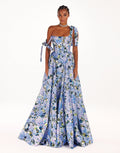 Blue-Floral-Print Spring-Vibe Vibe Dress